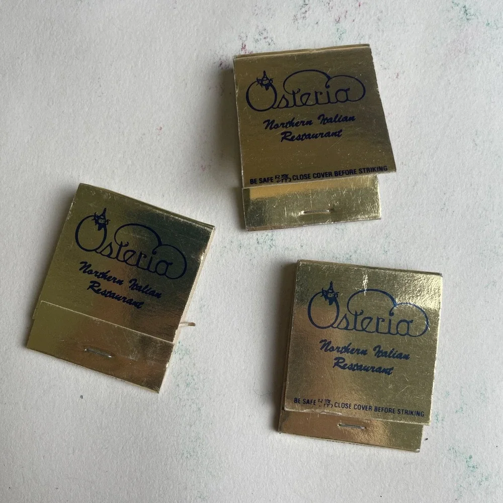 Vintage‎ Osteria Northern Italian Restaurant Matchbook Golden Unstruck Rare FL